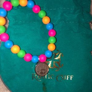 Rustic Cuff Blue and Pink Jewelry Bracelet